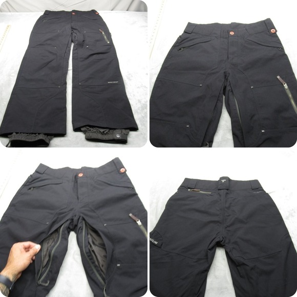 Columbia Snow Pants Men Large 35x32 Black Canvas Waterproof Titanium Double Knee - Picture 1 of 16